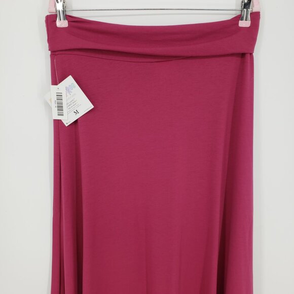 Lularoe Jersey Knit Maxi Skirt M A Line Raspberry Pink Red - Picture 6 of 9